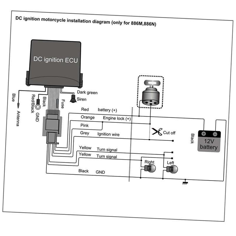 Steelmate 986E 1 Way Motorcycle Alarm System Remote Engine Start Motorcycle Engine Immobilization wi