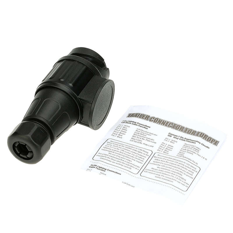 Frosted Material 13-Pin Trailer Plug 12V 13-Pole Tow Bar Towing Plug N Type-Vehicle End