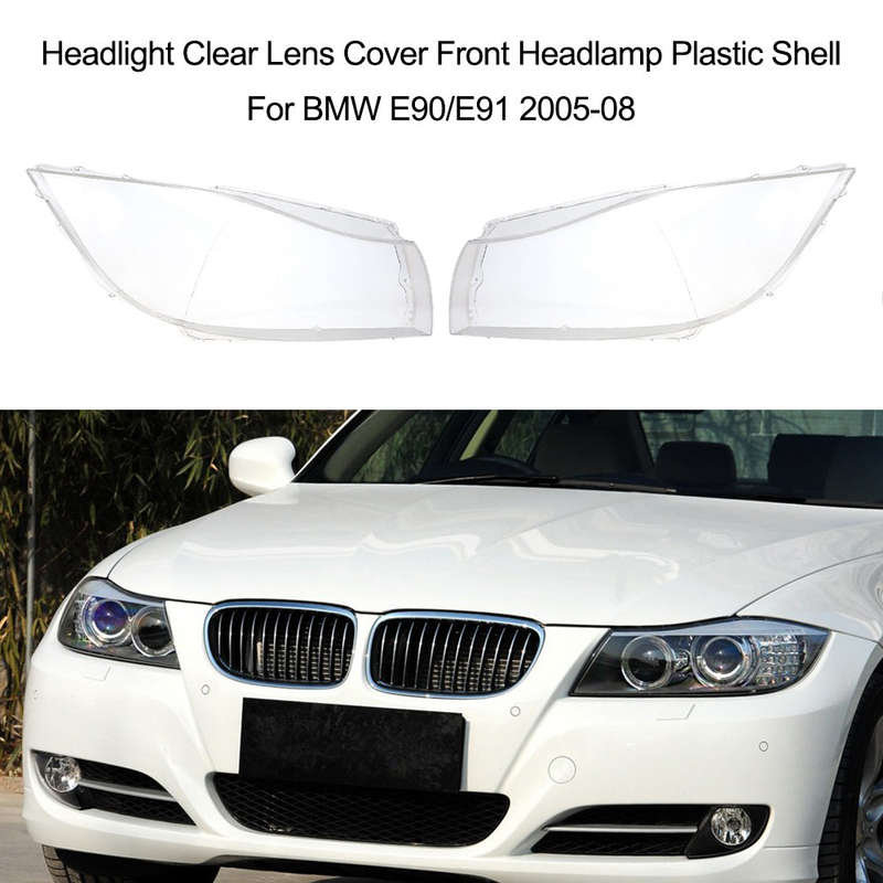 Headlight Clear Lens Cover Front Headlamp Plastic Shell For BMW E90/E91 2005-08 (1 Pair)
