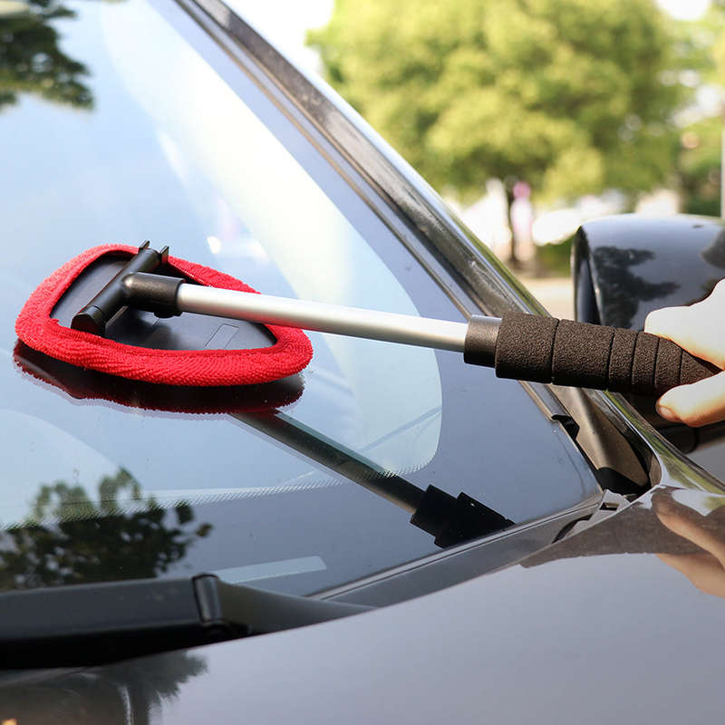 TIROL Car Windshield Cleaner Brush Wiper Telescopic Handle Microfiber Windshield Cleaner Auto Window