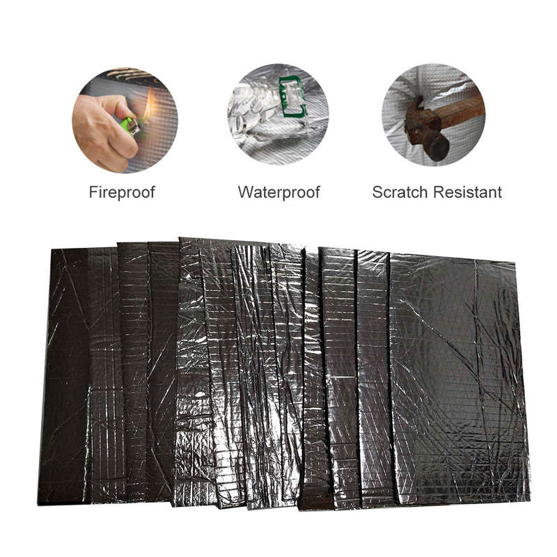 12PCS 5mm Car Firewall Sound Deadener Heat Shield Insulation Audio Noise Insulation Deadening Materi