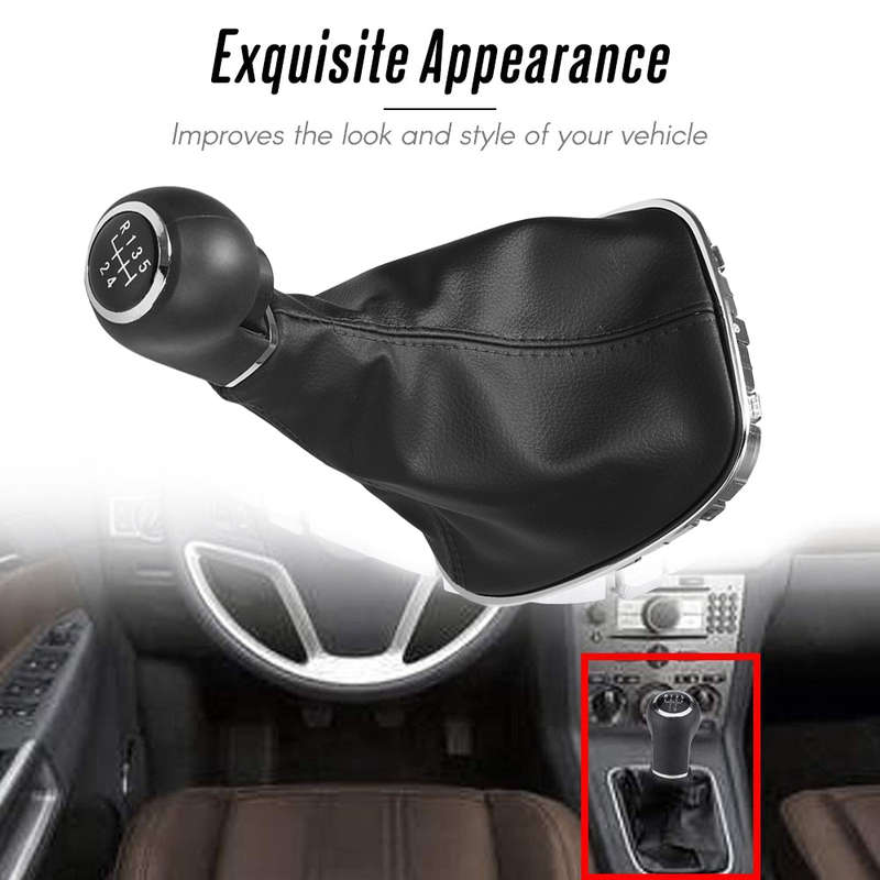5 Speed Gear Shift Knob Manual Shifter Gaitor Boot Cover for Opel Corsa D Dust-proof