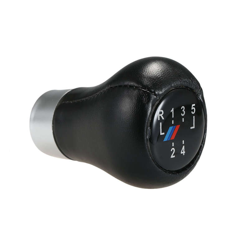 Car Gear Shift Knob Shifter 5 Speed Leather Replacement for BMW 1 3 5 6 Series X1 X3 X5 E60 E61 E65