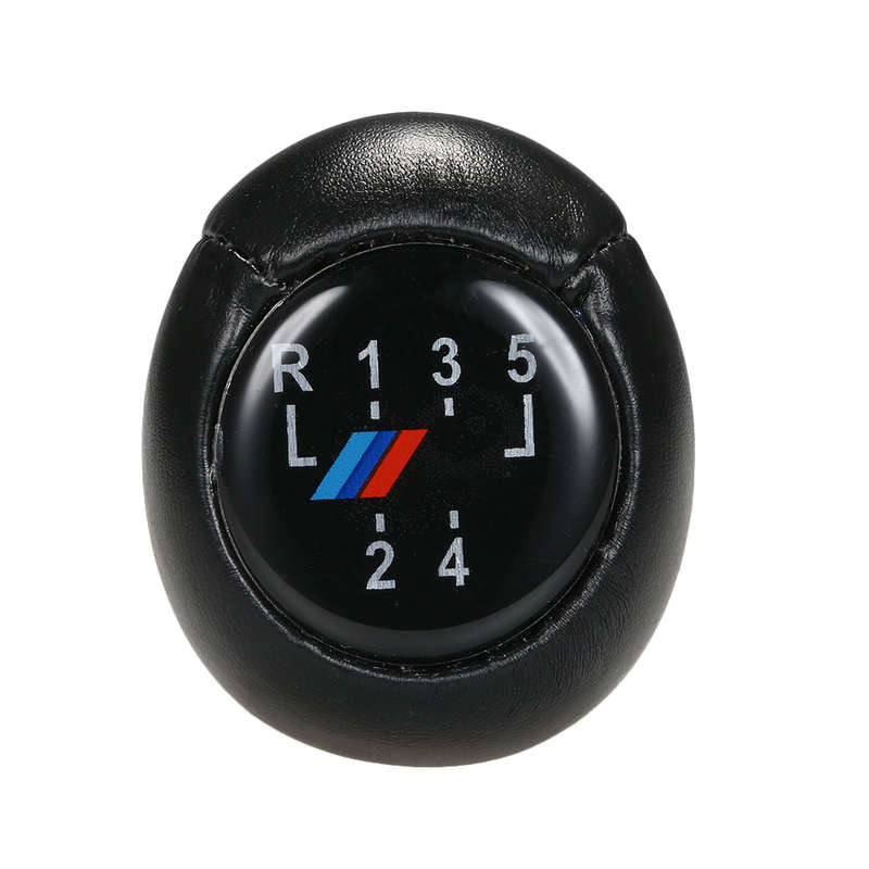 Car Gear Shift Knob Shifter 5 Speed Leather Replacement for BMW 1 3 5 6 Series X1 X3 X5 E60 E61 E65