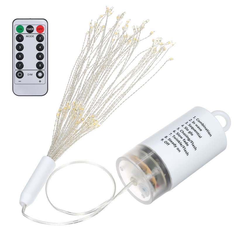 Fairy Firework String Light with Remote Control 120 LEDs Dimmable 8 Lighting Modes Wire Light