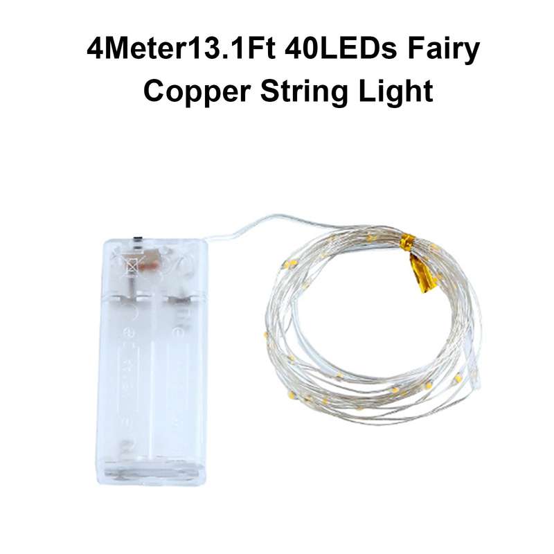 4Meter/13.1Ft 40LEDs Fairy Copper String Light Flexible Twistable Bendable Constant Bright Mo