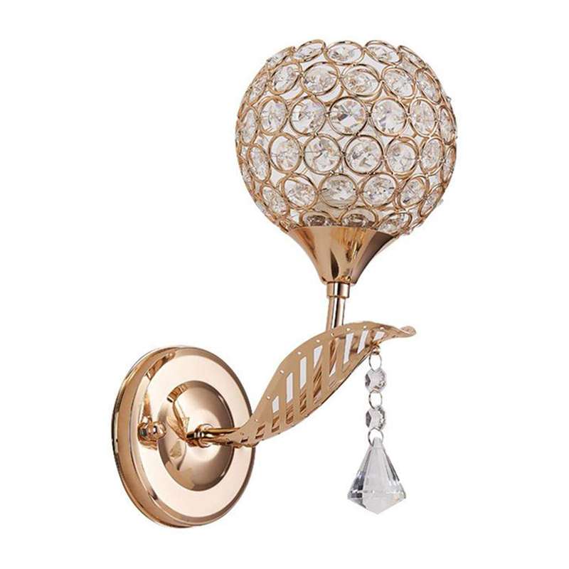 Crystal Wall Sconces Bedroom Wall Lamp Round Modern Bedside Wall Lights Dining Room Hallway L