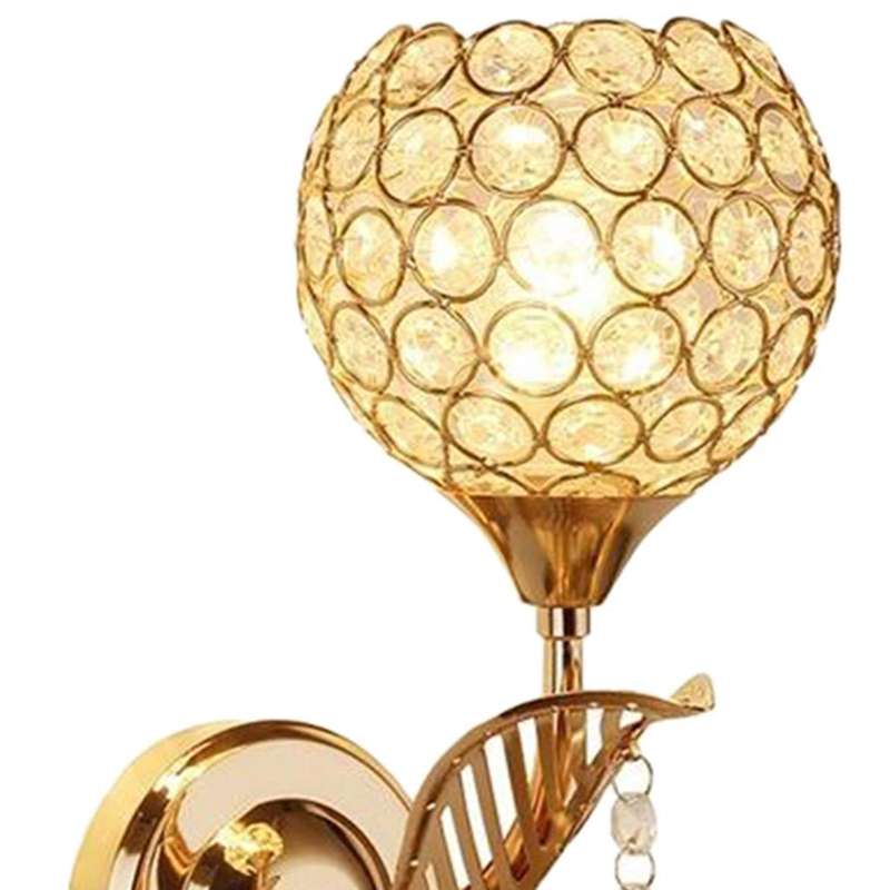 Crystal Wall Sconces Bedroom Wall Lamp Round Modern Bedside Wall Lights Dining Room Hallway L