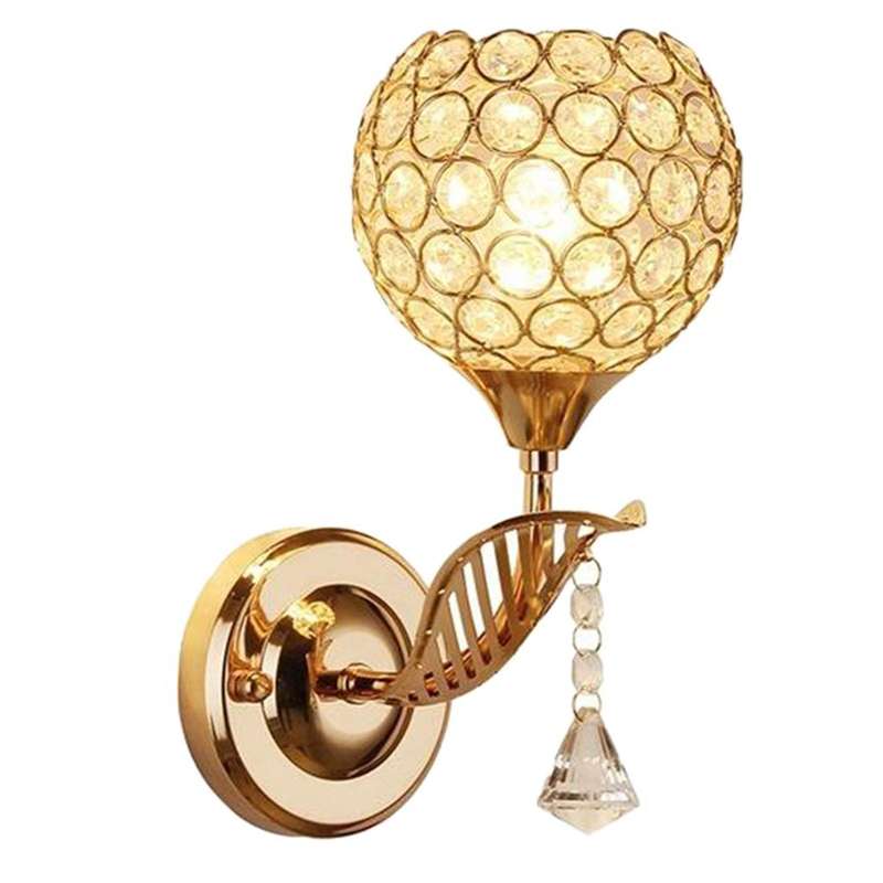 Crystal Wall Sconces Bedroom Wall Lamp Round Modern Bedside Wall Lights Dining Room Hallway L
