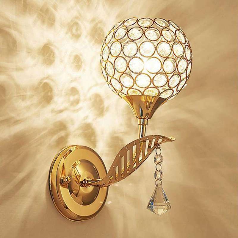 Crystal Wall Sconces Bedroom Wall Lamp Round Modern Bedside Wall Lights Dining Room Hallway L