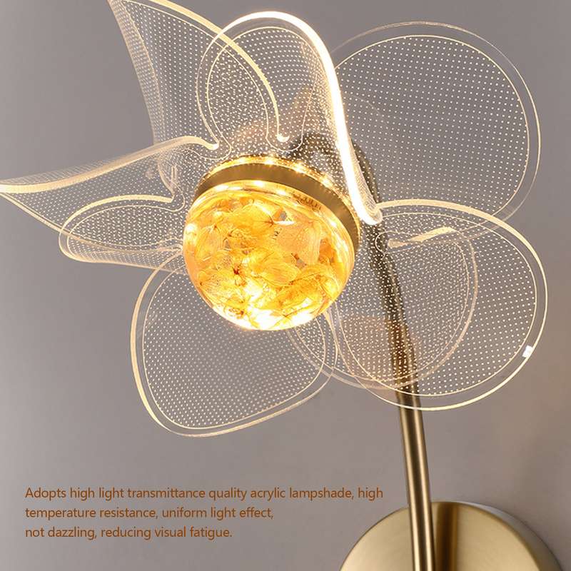 Vintage Wall Sconces Flower Wall Lamp Home Interior Wall Light for Living Room Bedroom Hallwa