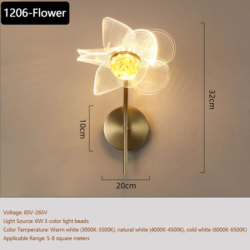 Vintage Wall Sconces Flower Wall Lamp Home Interior Wall Light for Living Room Bedroom Hallwa