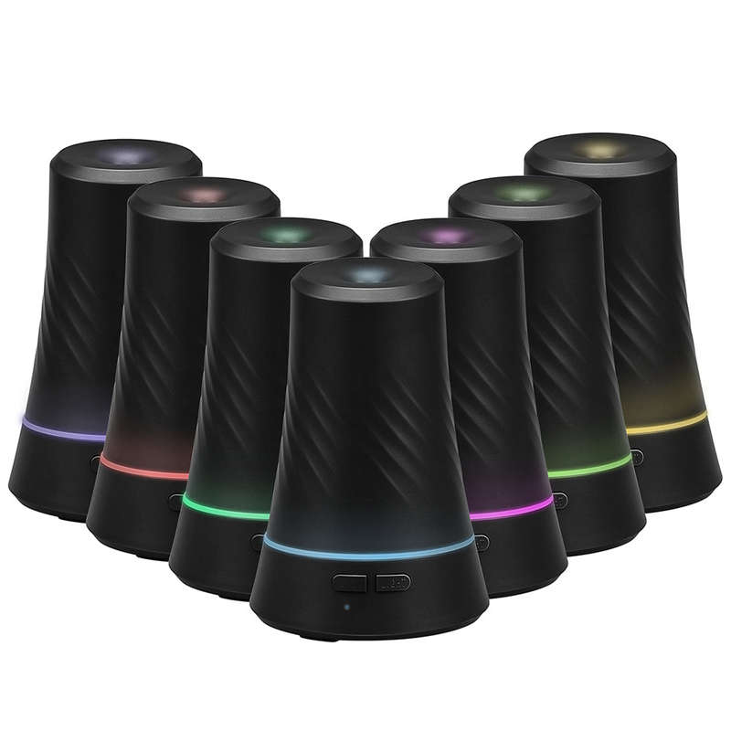 100ml Mini Cool Mist Humidifier Aroma Essential Oil Diffuser 7 Colors LED Night-light Whisper