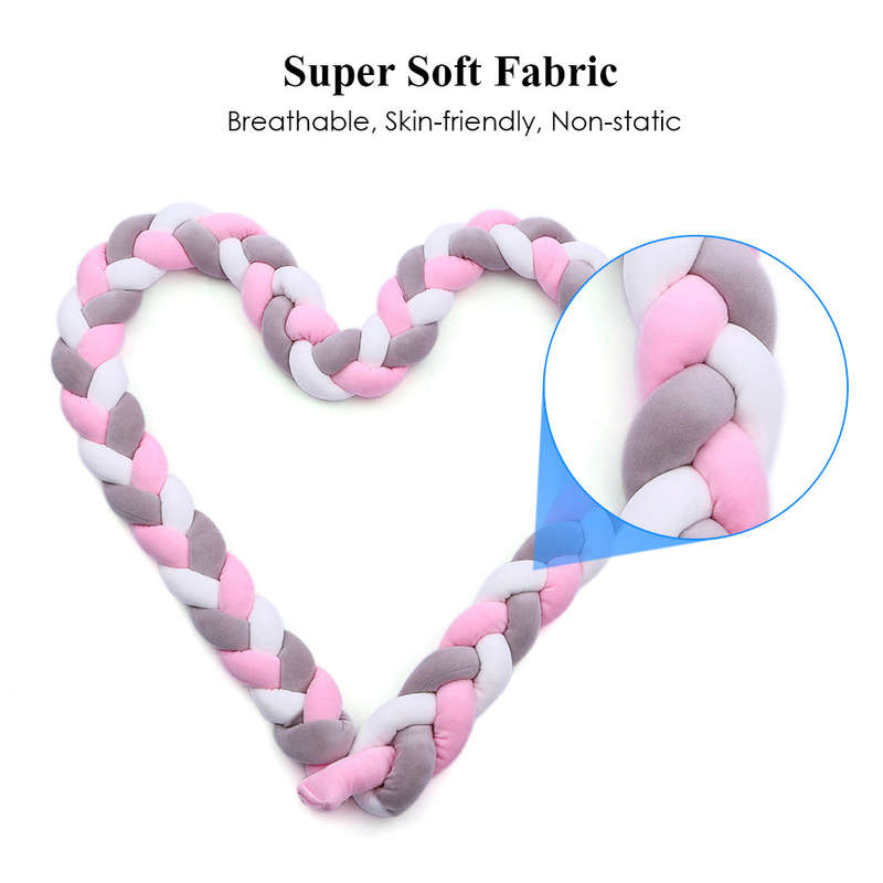 Baby Crib Bumper Knotted Braided Bumper Handmade Soft Knot Pillow Pad Cushion Nursery Cradle