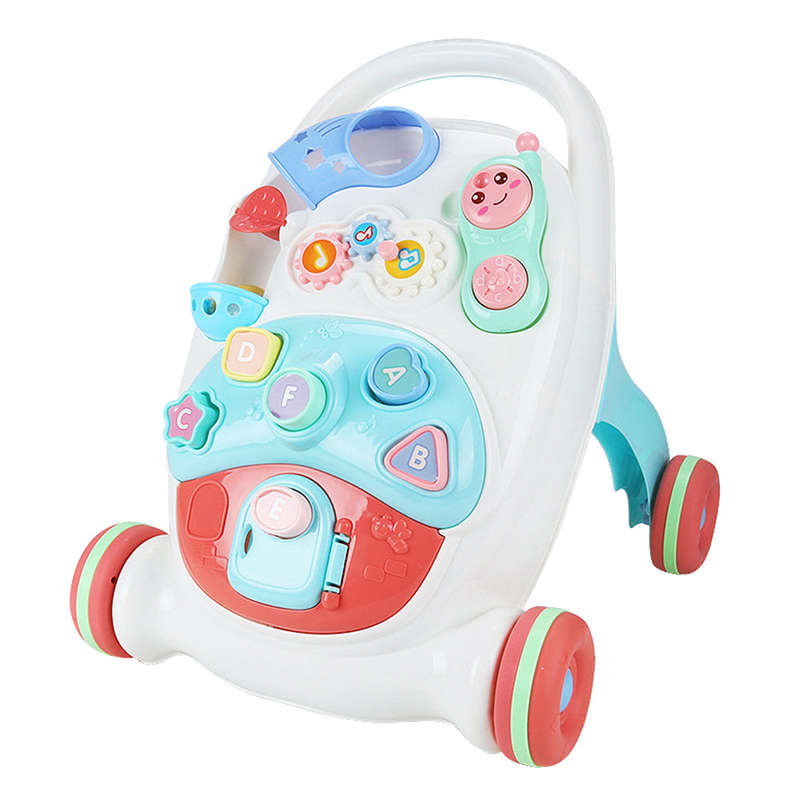 Multifunctional Baby Walker Anti-Rollover Sit-to-Stand Walker Stroller with Multiple Activiti