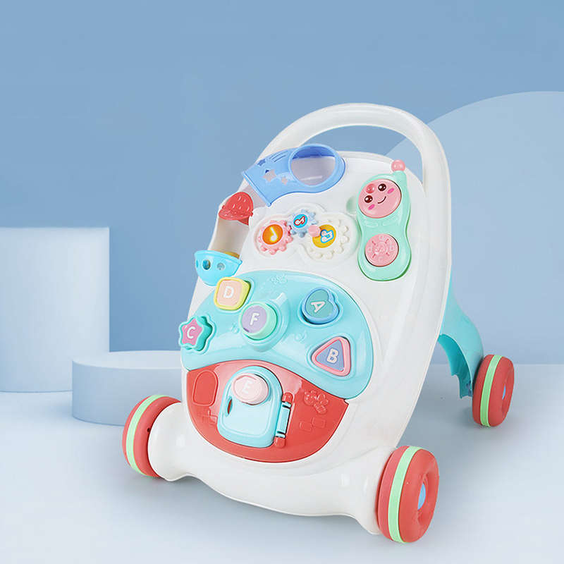 Multifunctional Baby Walker Anti-Rollover Sit-to-Stand Walker Stroller with Multiple Activiti