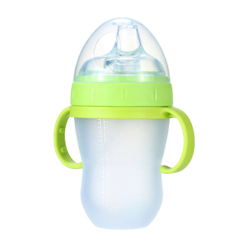 240ml/ 8oz Baby Water Bottle with Straw Wide Mouth Milk Feeding Bottles Leak Proof Non-toxic