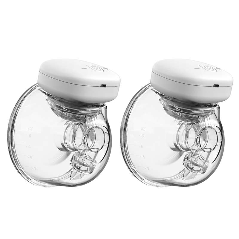 YOUHA 2 Sets Wearable Breast Pump Hands Free Electric Single Portable Wearable Breast Cup 8oz