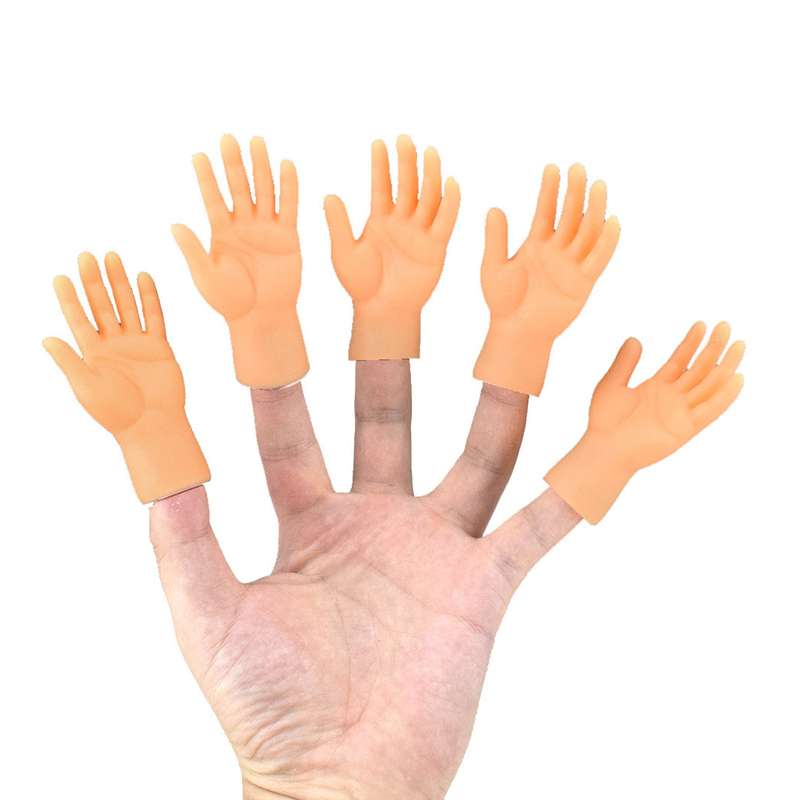 Tiny Hands Left & Right Hand Soft Touch PVC Plastic Hands Mini Finger Puppets Small Hands Mod