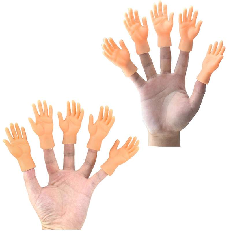 Tiny Hands Left & Right Hand Soft Touch PVC Plastic Hands Mini Finger Puppets Small Hands Mod