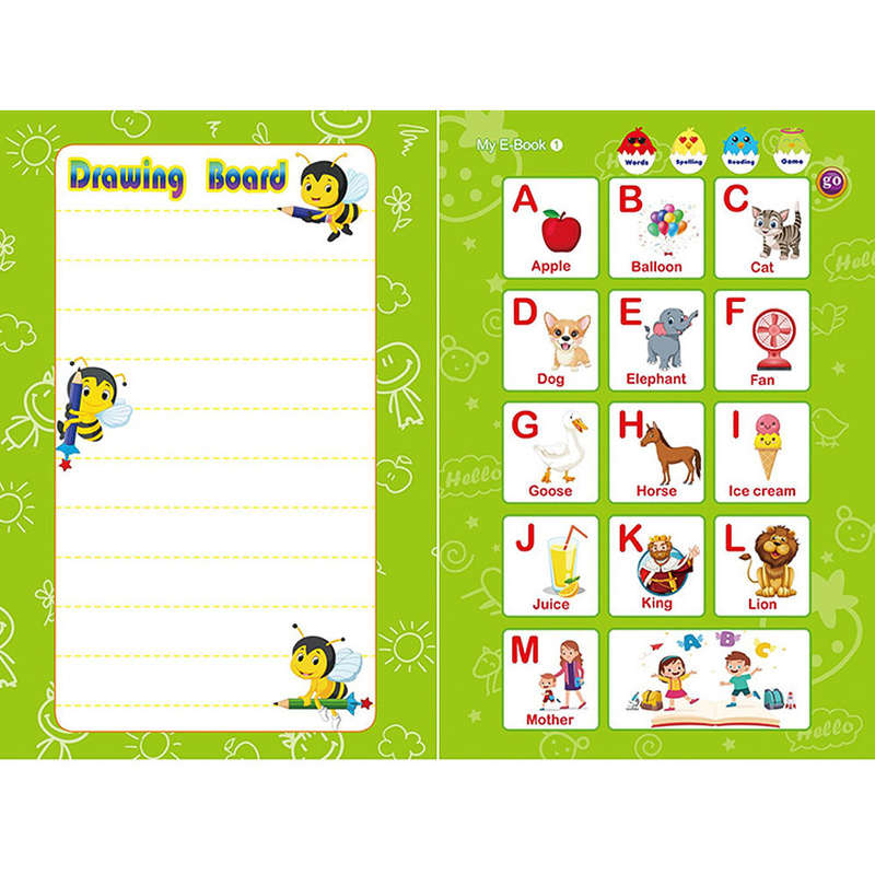 English Sound Board Book Interactive Talking Book Early Educational Reading Toy for Toddlers