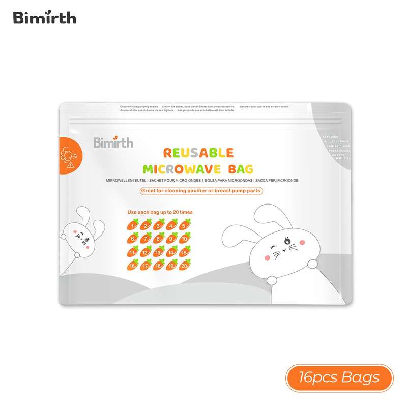 Bimirth S5005 Reusable Microwave Sterilizer Bags Steam Sterilization Bags for Baby Bottles Br