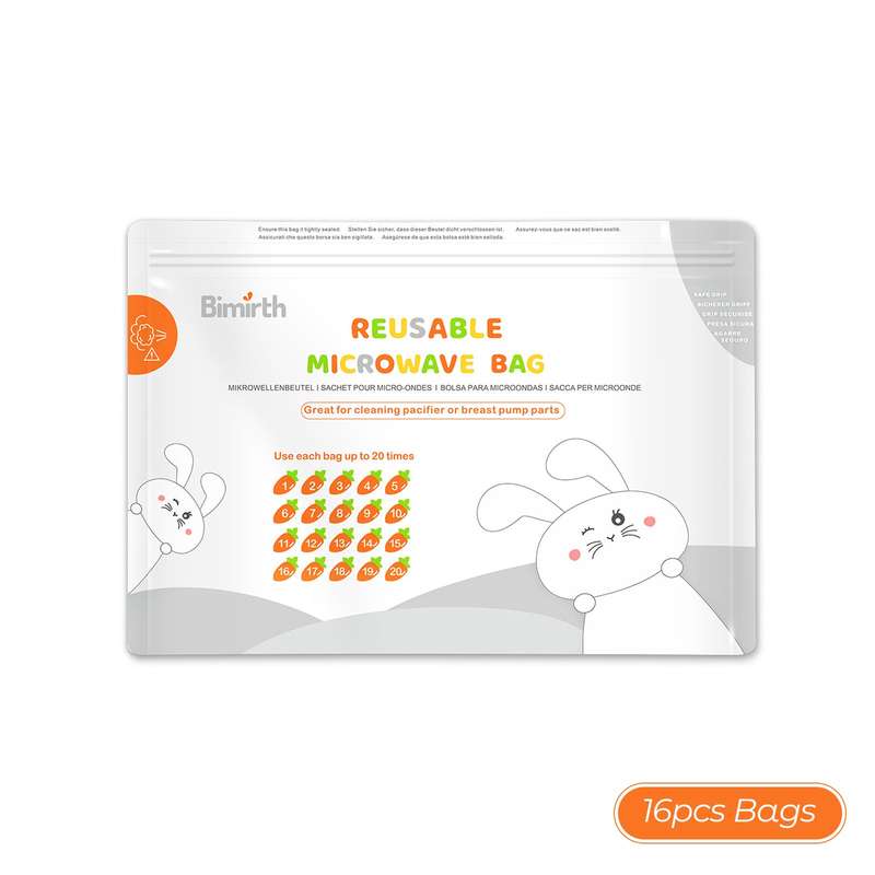 Bimirth S5005 Reusable Microwave Sterilizer Bags Steam Sterilization Bags for Baby Bottles Br