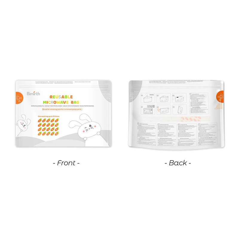 Bimirth S5005 Reusable Microwave Sterilizer Bags Steam Sterilization Bags for Baby Bottles Br
