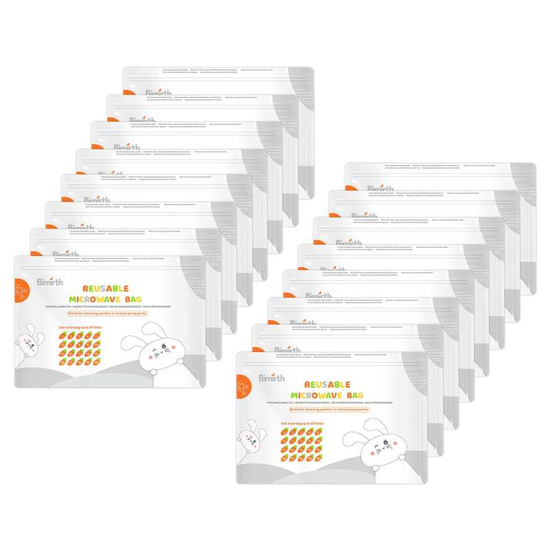 Bimirth S5005 Reusable Microwave Sterilizer Bags Steam Sterilization Bags for Baby Bottles Br