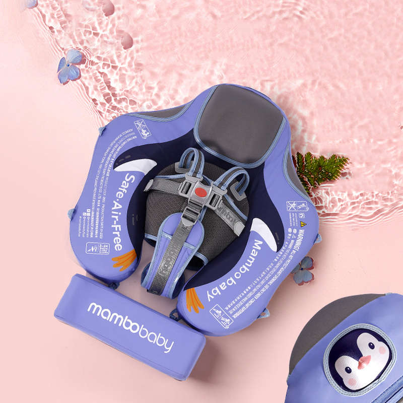 Mambobaby B503-26 Non-Inflatable Baby Swimming Pool Float Ring Swim Trainer for 3-24 Months I