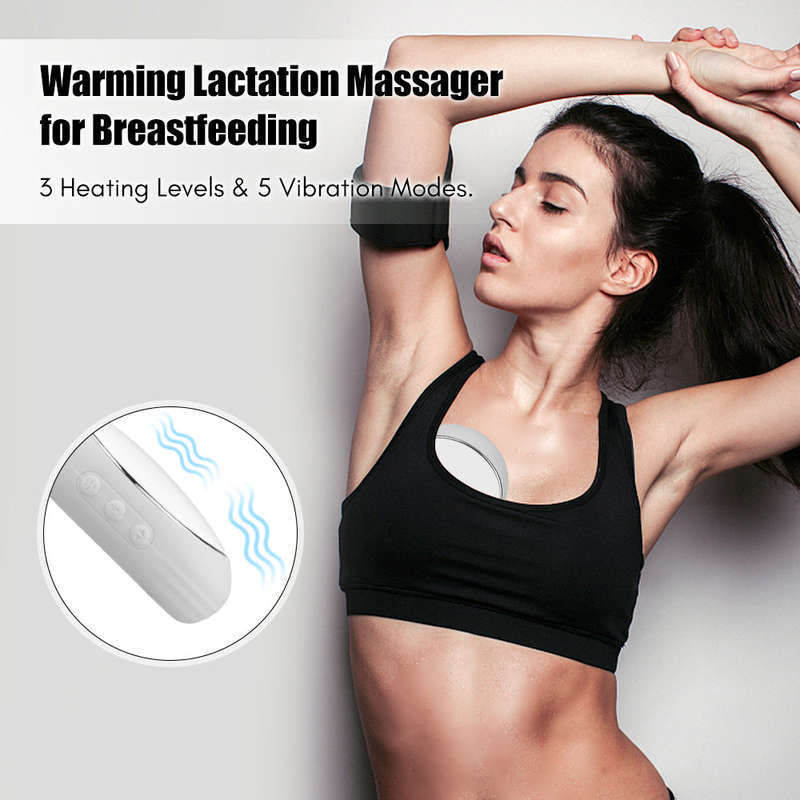 Warming Lactation Massager for Breastfeeding 3 Heating Levels & 5 Vibration Modes Soft Breast
