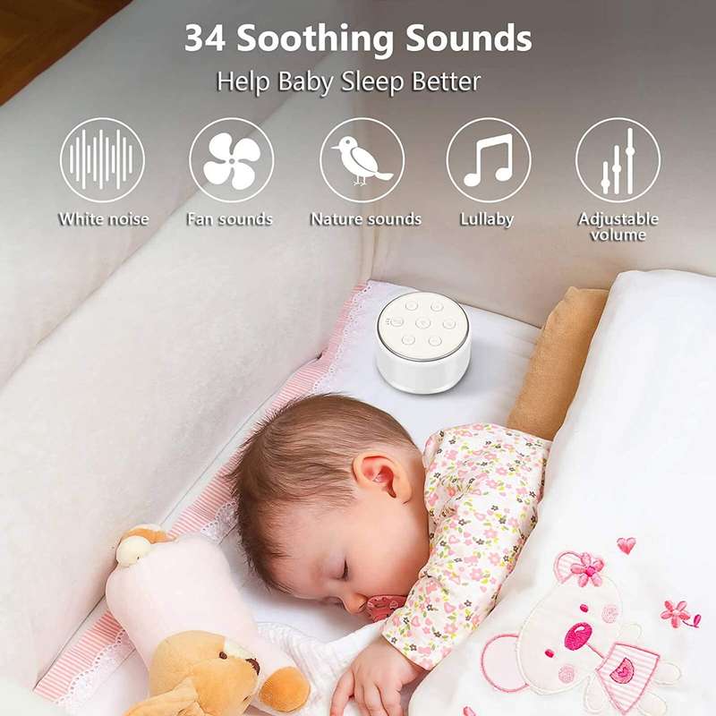 Desktop White Noise Machine Sleep Sound Machine for Baby Sleep Soother 7 Colors Night Lights