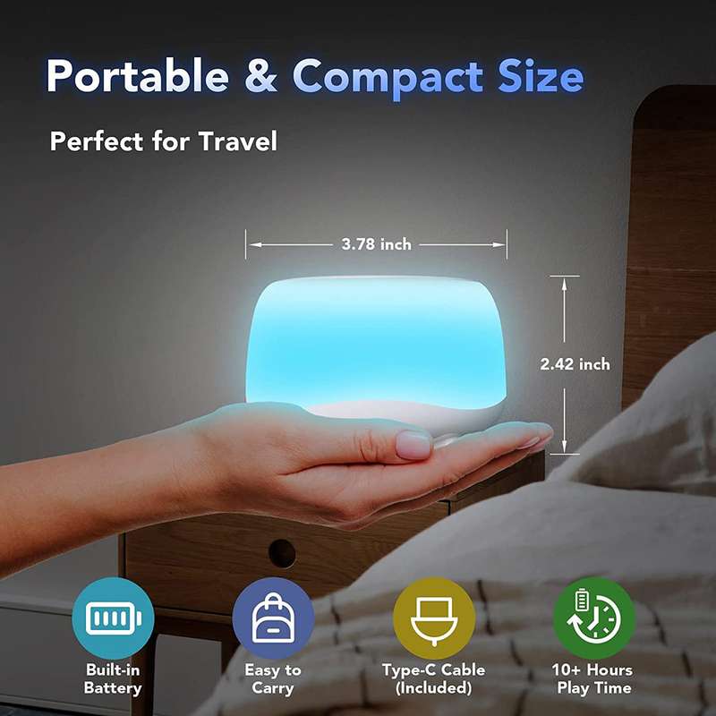 Desktop White Noise Machine Sleep Sound Machine for Baby Sleep Soother 7 Colors Night Lights