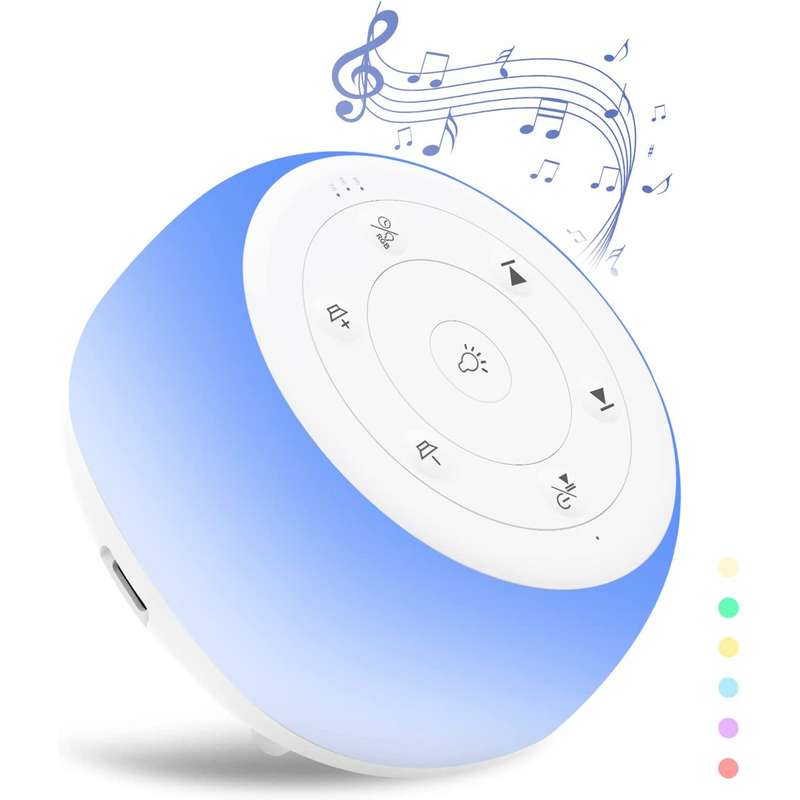 Desktop White Noise Machine Sleep Sound Machine for Baby Sleep Soother 7 Colors Night Lights