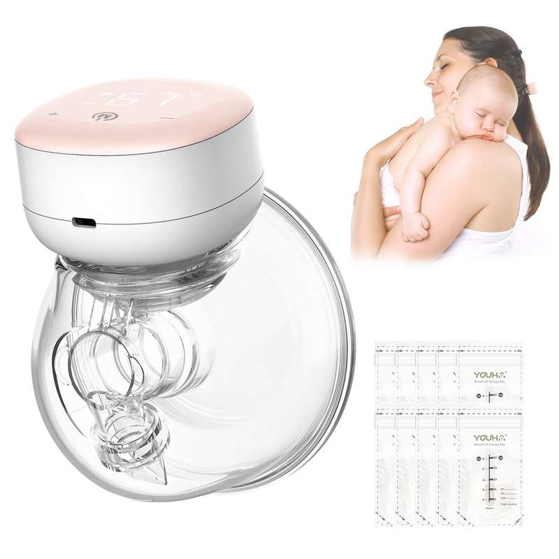 YOUHA P3 Wearable Breast Pump Portable Hands Free Electric Breast Pump for Breastfeeding LED
