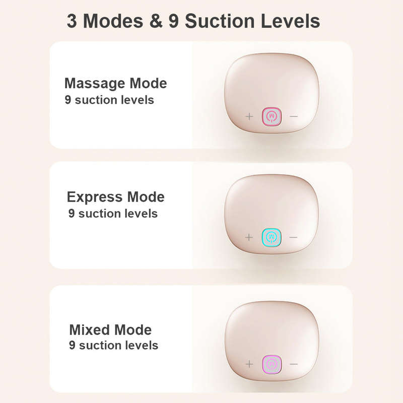 YOUHA Wearable Breast Pump Hands Free Single Electric Breast Cup BPA-free 3 Modes 9 Suction L