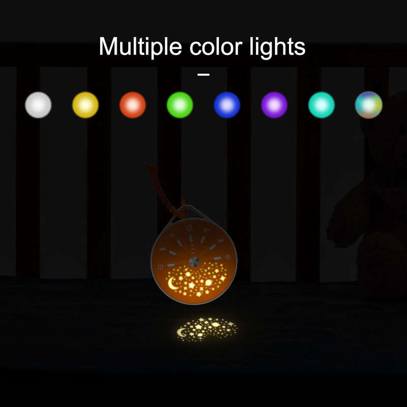 Portable Baby Sleep Machine White Noise Sound Machine for Baby Sleeping 7 Colors Star Night L