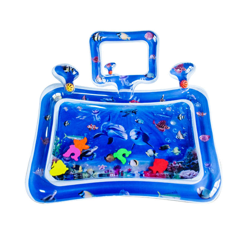 Tummy Time Water Mat for Baby Boys Girls PVC Inflatable Water Play Mat with Mirror for Infant