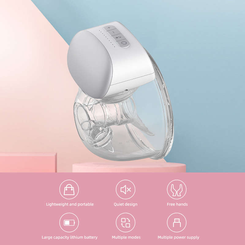 Bebebao BB-P1 2 Pack Wearable Electric Breast Pump Hands Free Portable Breast Cup 8oz/240ml B