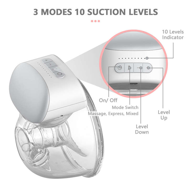 Bebebao BB-P1 2 Pack Wearable Electric Breast Pump Hands Free Portable Breast Cup 8oz/240ml B