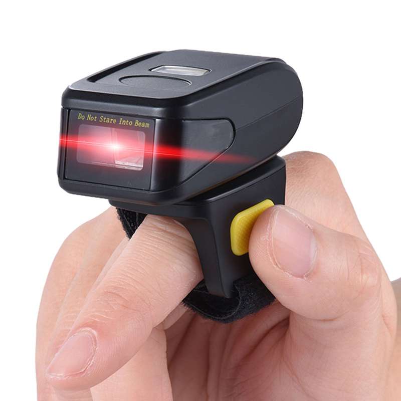 Portable Handheld BT Wireless Ring Finger 1D Barcode Scanner Reader Support for Windows XP 7.