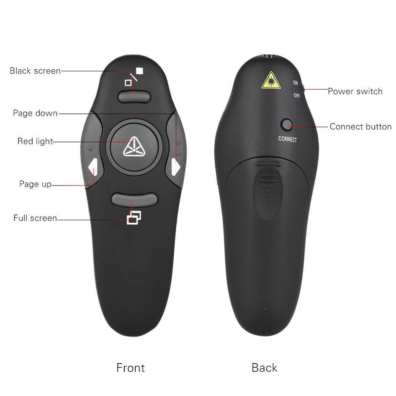 2.4GHz Wireless USB Powerpoint Presentation PPT Flip Pen Pointer Clicker Presenter with Red L
