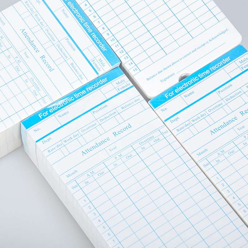 90pcs/ Pack Time Cards Timecards Monthly 2-sided 18 * 8.4cm for Employee Attendance Time Cloc