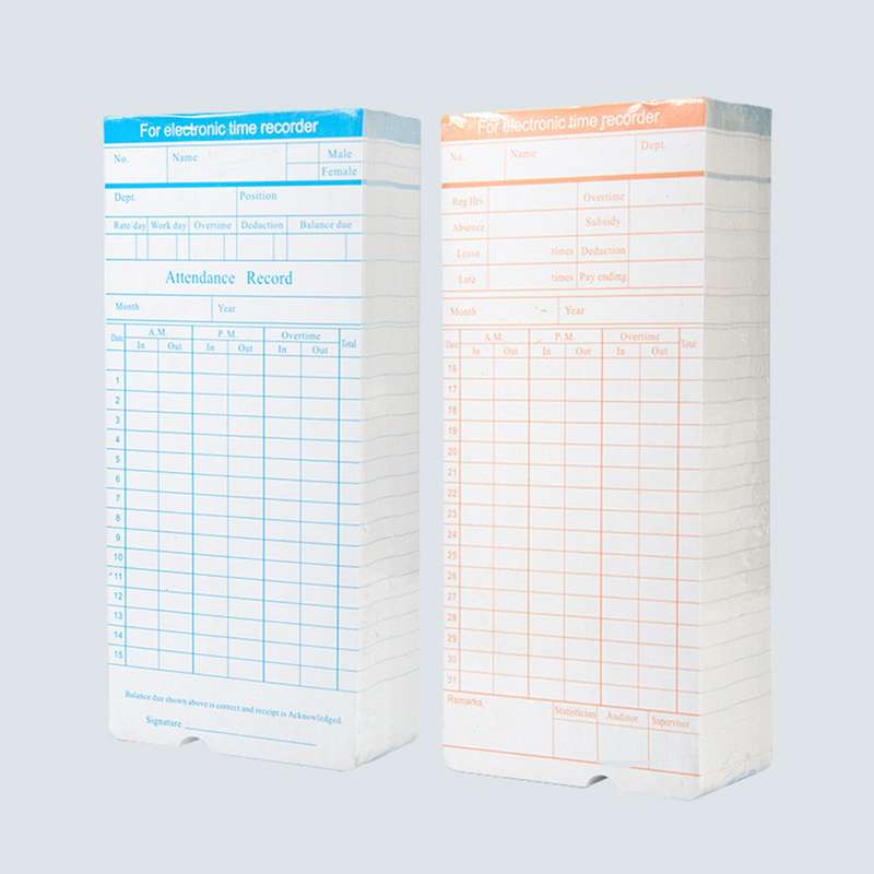 90pcs/ Pack Time Cards Timecards Monthly 2-sided 18 * 8.4cm for Employee Attendance Time Cloc