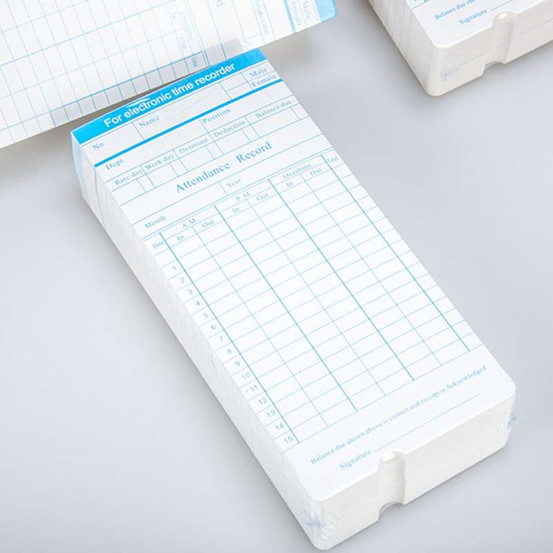 90pcs/ Pack Time Cards Timecards Monthly 2-sided 18 * 8.4cm for Employee Attendance Time Cloc