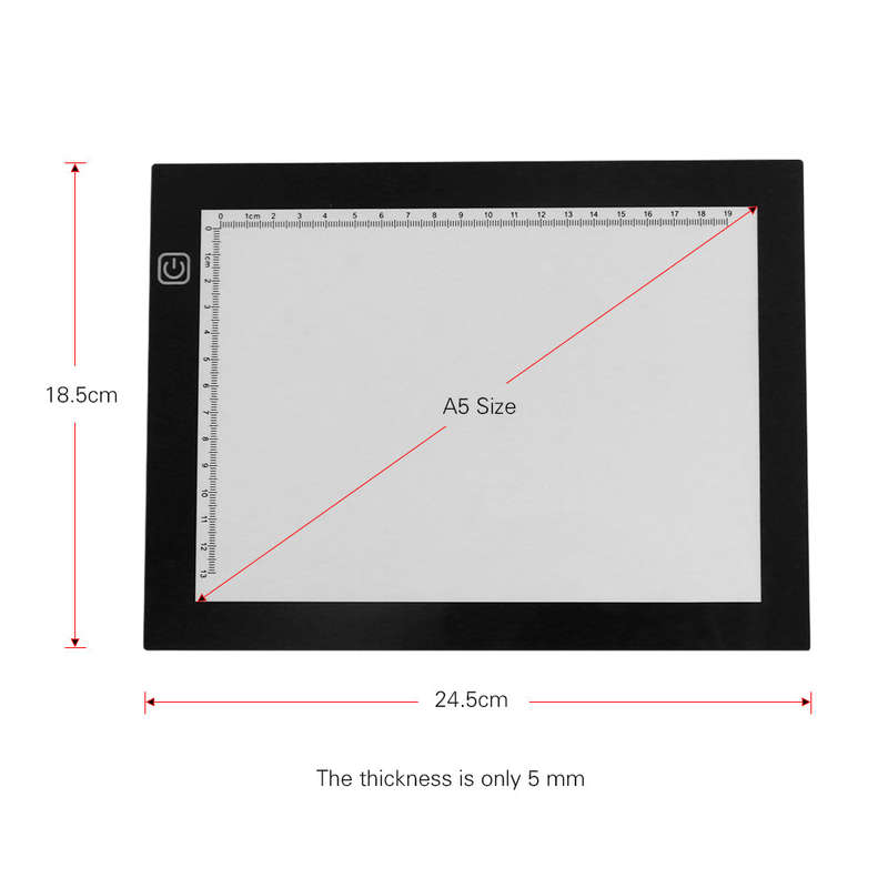 Portable A5 Light Box Tracer USB Powered Ultra-thin LED Artcraft Light Pad Copy Board with Sc
