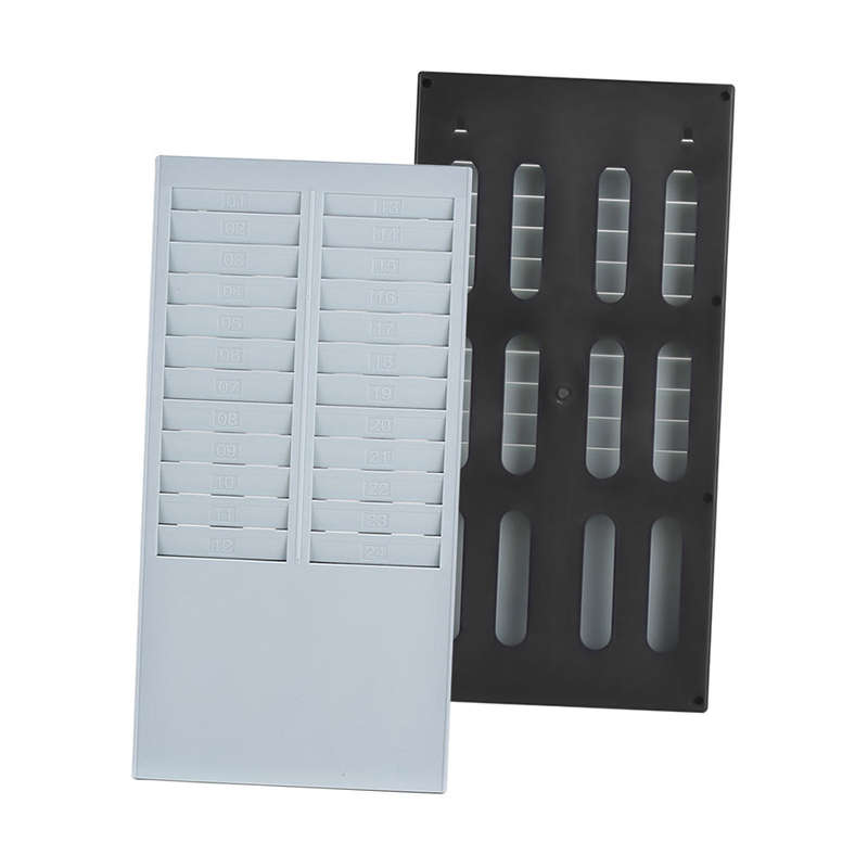 Bisofice Time Card Rack Wall Mount Holder 24 Pocket Slot for Attendance Recorder Punch Time O