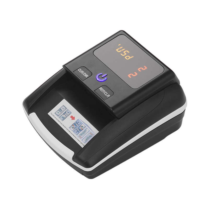 Portable Small Banknote Bill Detector Denomination Value Counter UV/MG/IR Detection with Batt