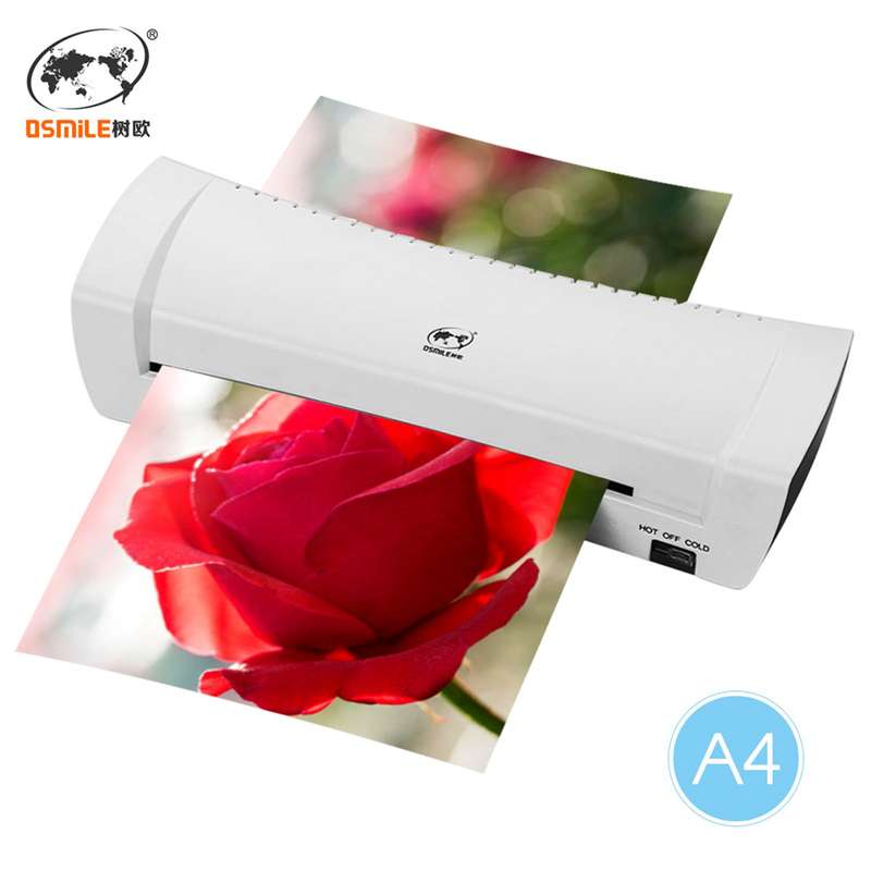 OSMILE SL200 Laminator Machine Hot and Cold Laminating Machine Two Rollers A4 Size for Docume