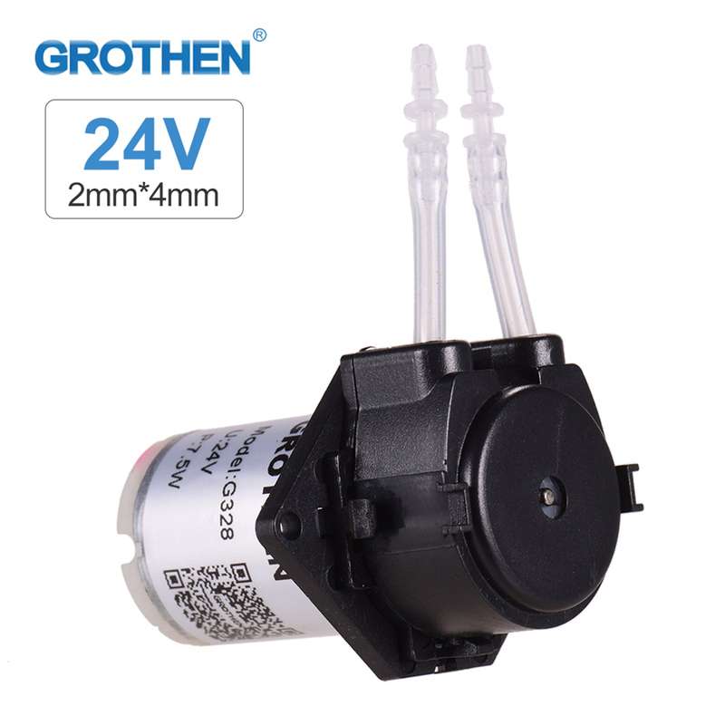 GROTHEN DC 24V Dosing Pump Peristaltic Pump Mini Water Liquid Pump Peristaltic Tube Head Self